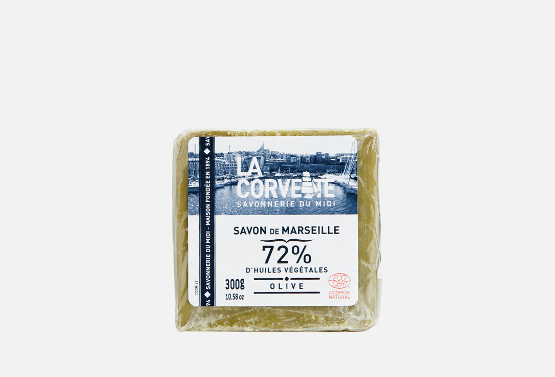 Традиционное марсельское оливковое мыло La Corvette, Cube de Savon de Marseille 300мл