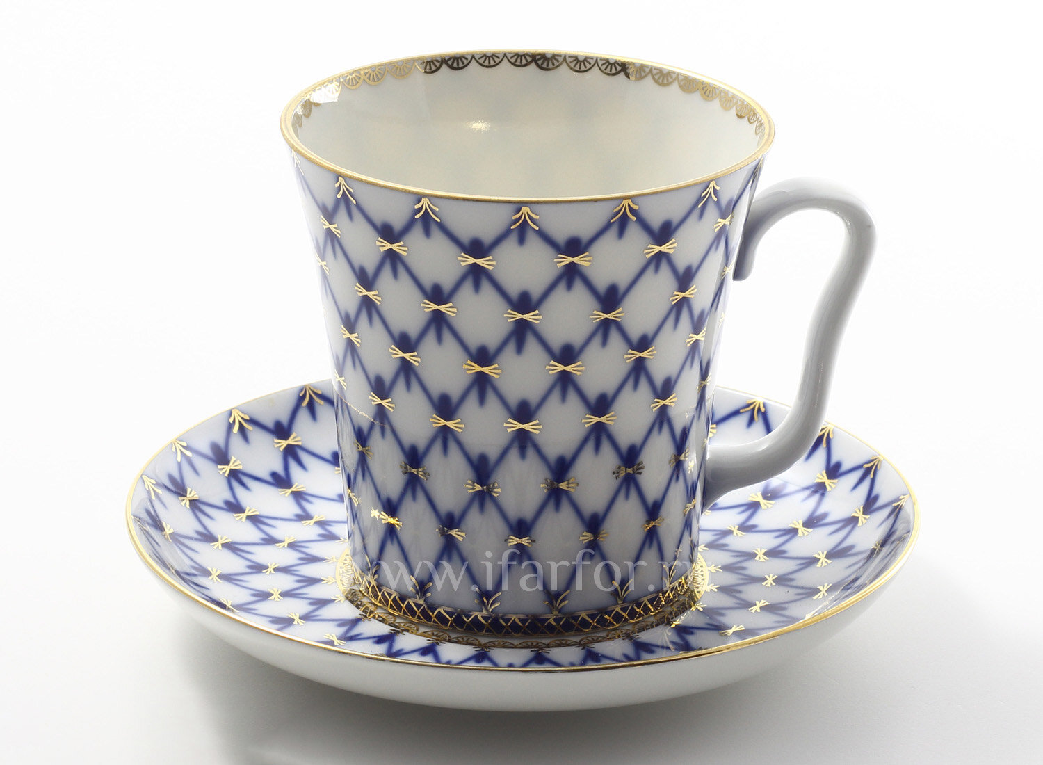 фото Кружка Императорский фарфоровый завод Кобальтовая сетка, форма 40 г, 1 персоны