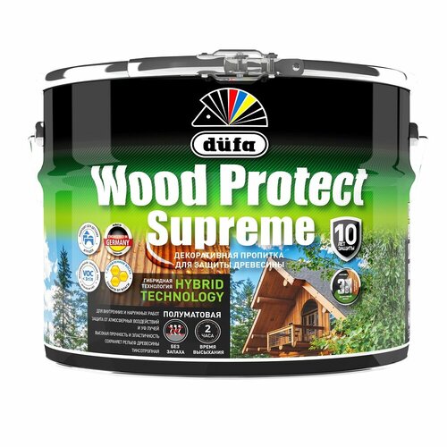 Декоративная высокопрочная пропитка по дереву Dufa Wood Protect Supreme (0,75л) орех