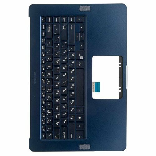 Клавиатура RocknParts для ноутбука Asus UX550VE-1A с топкейсом, подсветкой, темно-синяя, металл UI раскладка, RU лазерная гравировка клавиатура для ноутбука asus ux550ve 1a с топкейсом темно синяя с подсветкой
