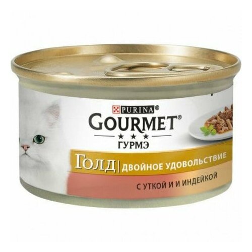 котлетки и биточки Gourmet Gold для кошек паштет с уткой и индейкой (4шт по 85г)