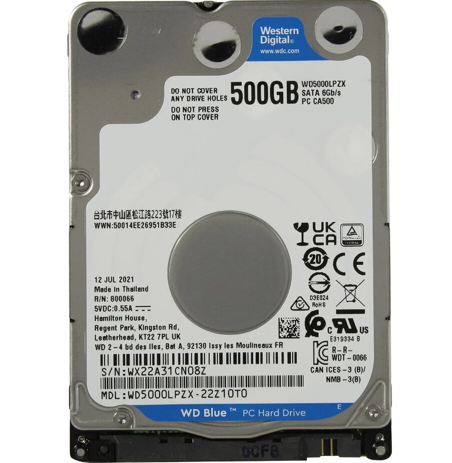 Жесткий диск Western Digital WD Blue 500Gb WD5000LPZX