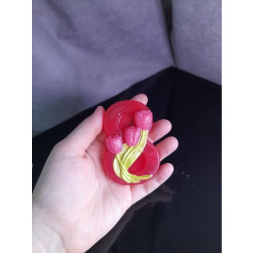 Подарочное мыло - Восьмерка 8 марта, розовые тюльпаны