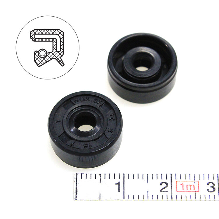 Манжета армированная (Сальник) 5х16х7 (тип 2 / TC) 70NBR (упаковка 2 шт.)