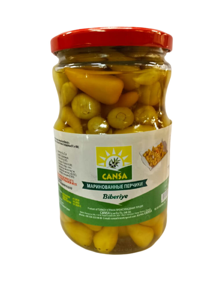 фото Перчики маринованные (желтые) BIBERIYE, CANSA /Джанса/ 0,72кг Турция