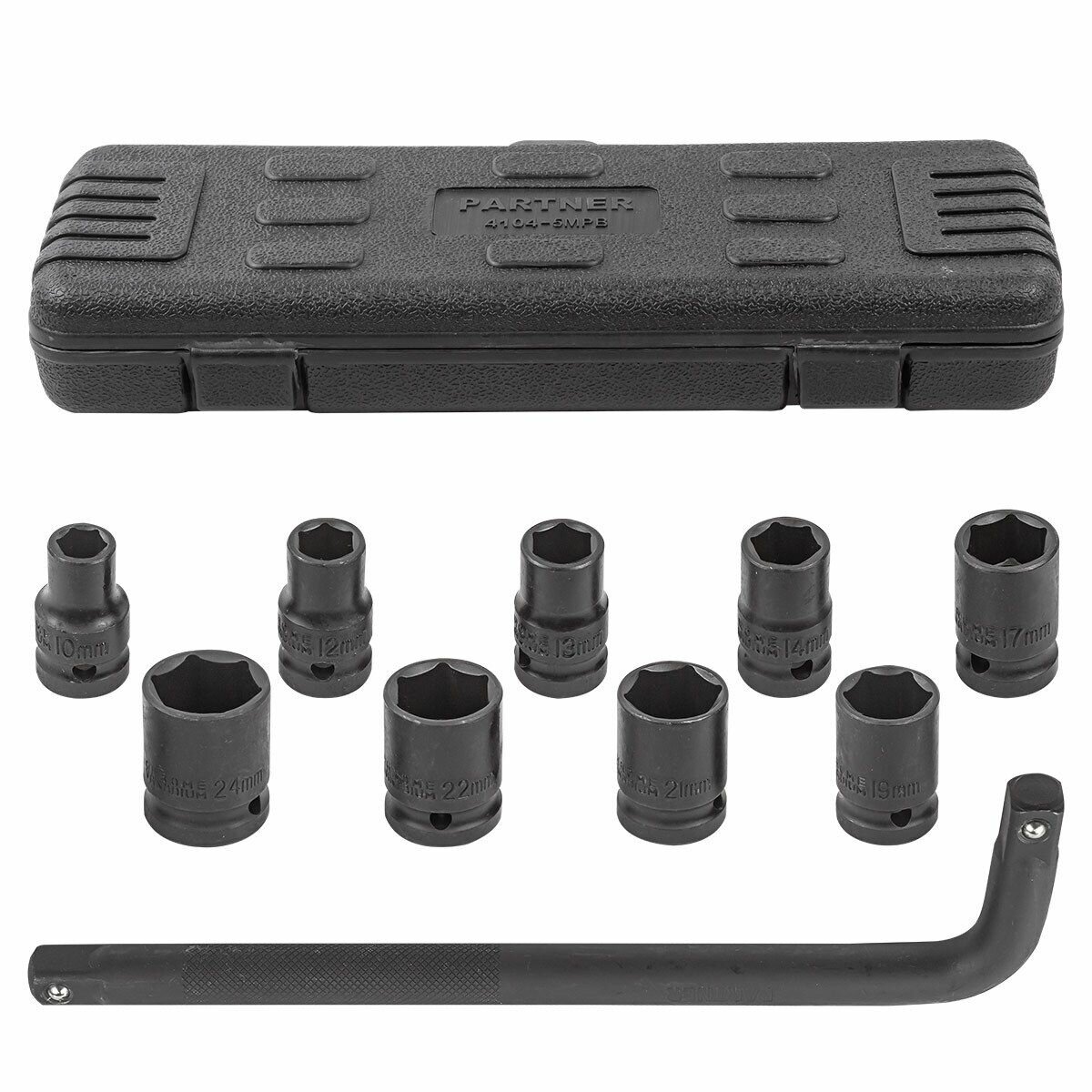 фото Набор инструментов ударных 1/2', 10пр. 10-24 мм, в кейсе Partner PA-4104-5MPB