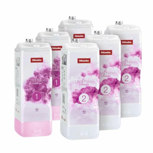 Двухкомпонентное жидкое моющее средство Miele UltraPhase1 FloralBoost + UltraPhase2 FloralBoost 6шт. (3+3)