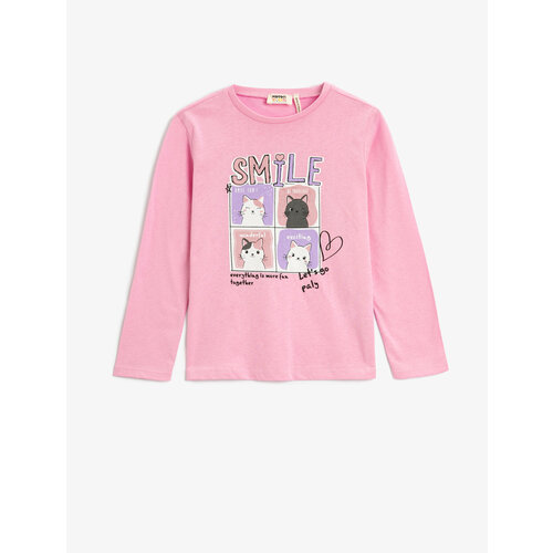 фото Лонгслив koton, размер 11-12 лет, розовый