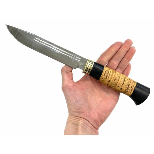 Нож Лазутчик, сталь 95Х18, береста, граб нож боец сталь 95х18 рукоять черный граб береста