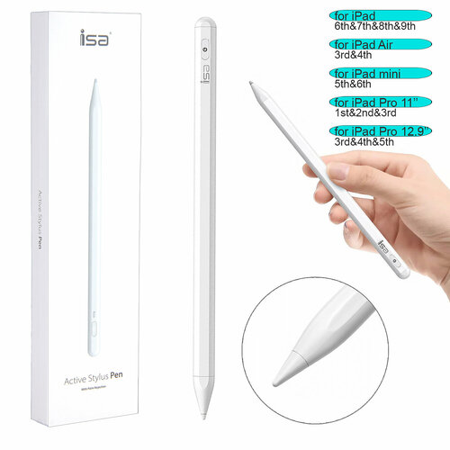 Активный стилус ISA для iPad, Белый