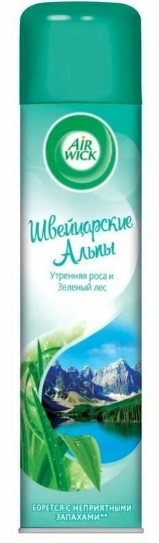 AirWick Освежитель воздуха Швейцарские Альпы, Утренняя роса и зеленый лес, 290 мл, 3 шт