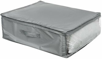 BY Швеция Кофр для подушек и одеял, молния, 55х45х19см, полиэстер, серый