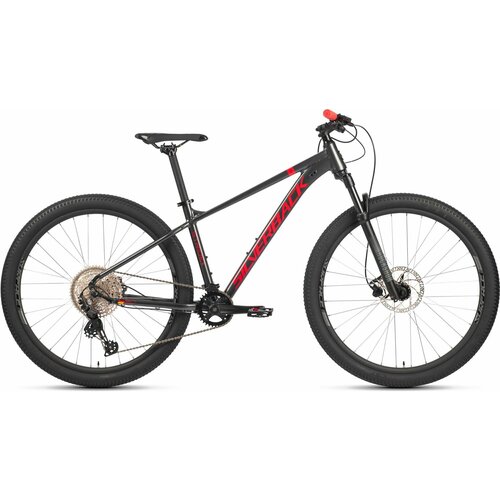 Велосипед горный SILVERBACK STRIDE 29 ELITE (2023), хардтейл, взрослый, мужской, алюминиевая рама, оборудование Shimano, 11 скоростей, дисковые гидравлические тормоза, цвет Charcoal-Red, серый/красный цвет, размер рамы S, для роста 160-170 см