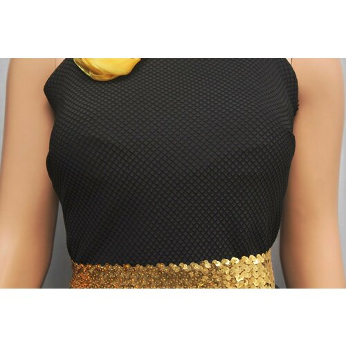 Ткань Жаккард плательный McQueen черного цвета, 180 г/пм, ш110см, 0,5 м