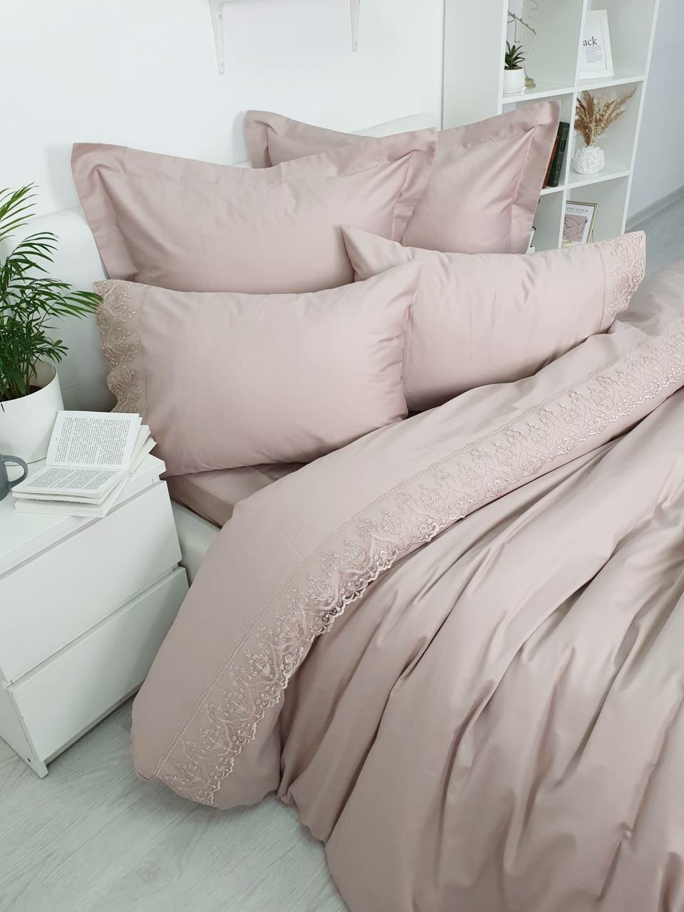 Постельное белье Lina цвет: серый (семейное) Tivolyo home - фото №4