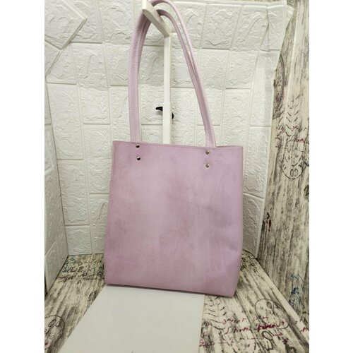 фото Сумка шоппер , фактура бархатистая, розовый elena leather bag