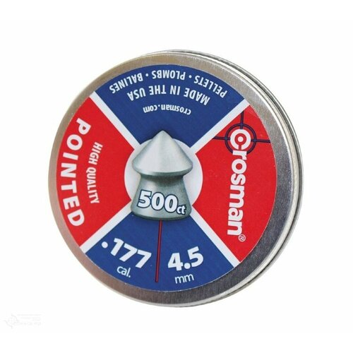 фото Пули пневматические crosman pointed, 4.5 мм. 7.4 гран, 0,48гр (500 шт.)