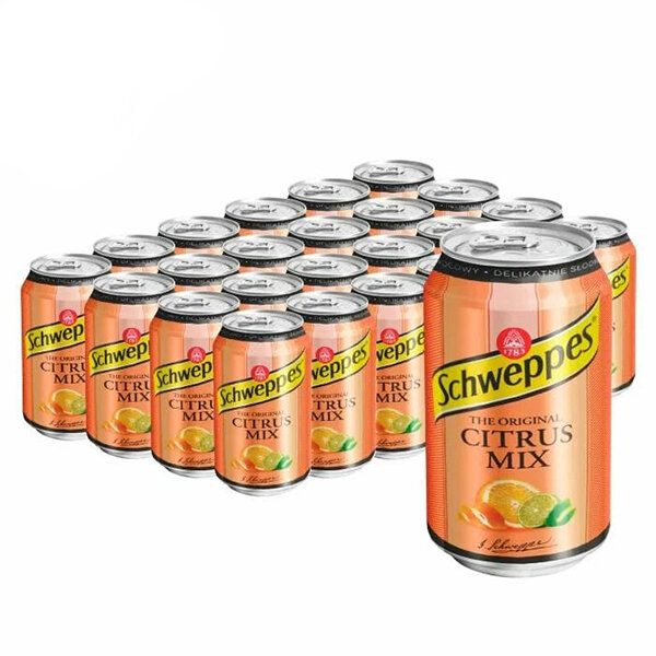 Газированный напиток Schweppes Citrus Mix, 0.33 л, металлическая банка, 24 шт.