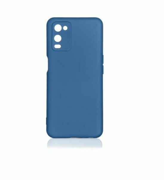 Силиконовый чехол с микрофиброй DF для Oppo A54 Blue