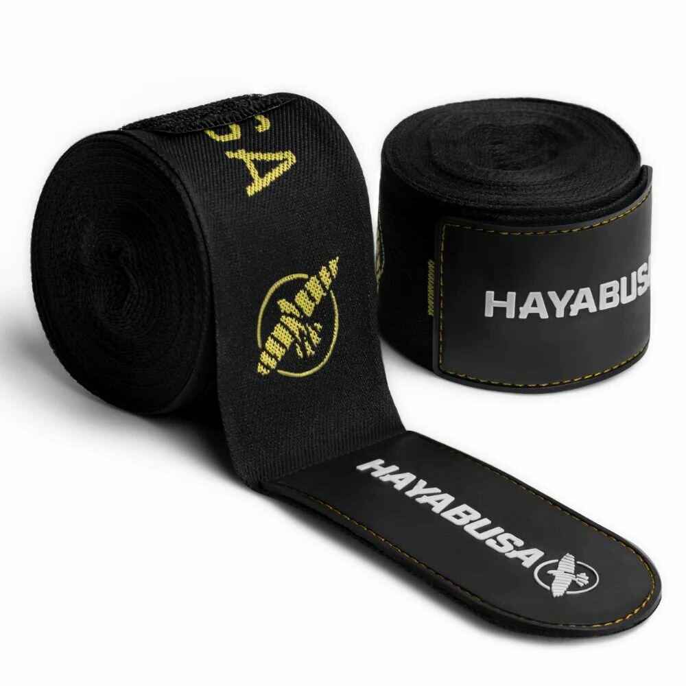 Бинты боксерские HAYABUSA Deluxe Hand Wraps 4,5м, черно-желтые
