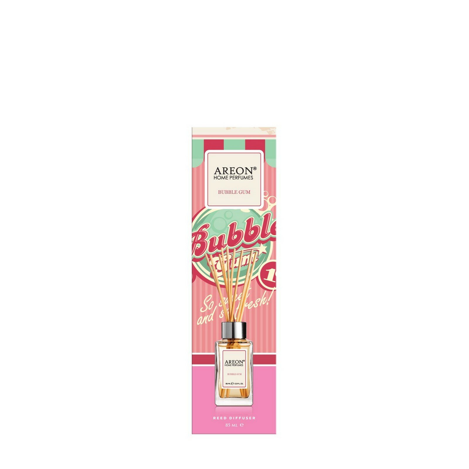 Диффузор ароматический AREON Home Perfume Sticks Bubble Gum/Бабл гам 85 мл