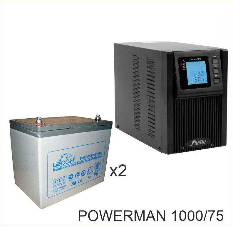 ИБП POWERMAN ONLINE 1000 Plus + LEOCH DJM1275