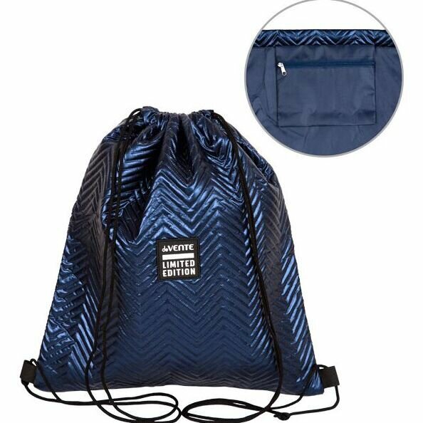 Мешок для обуви полиэстер 1 отделение 38*43 см цвет синий Glam deVENTE