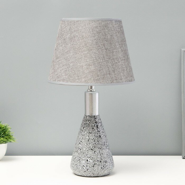 Настольная лампа "Леона" Е14 40Вт серо-серебристый 23х23х41 см, 10229361