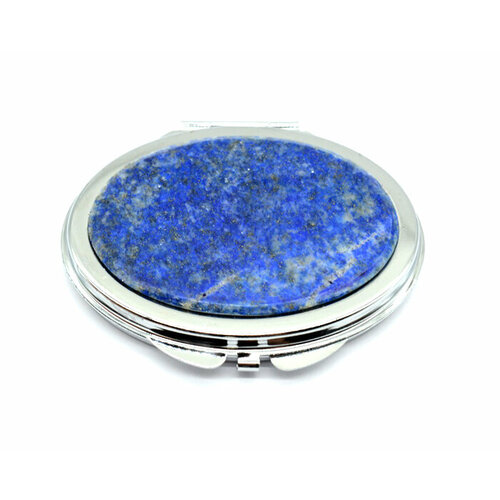 Зеркальце складное с лазуритом афганским овальное серебристое 2450₽