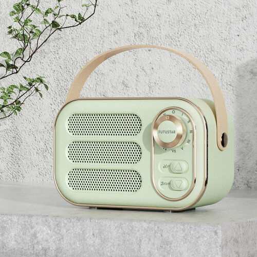 Портативная беспроводная колонка в винтажном стиле ретро колонка bluetooth цвет светло-зеленый 169900₽