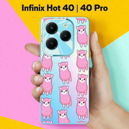 Силиконовый чехол на Infinix Hot 40 Pro / Infinix Hot 40 Ламы / для Инфиникс Хот 40 Про / Инфиникс Хот 40 защитное стекло для infinix hot 40 infinix hot 40 pro инфиникс хот 40 инфиникс хот 40 про на экран черная рамка полноэкранное full glue brozo