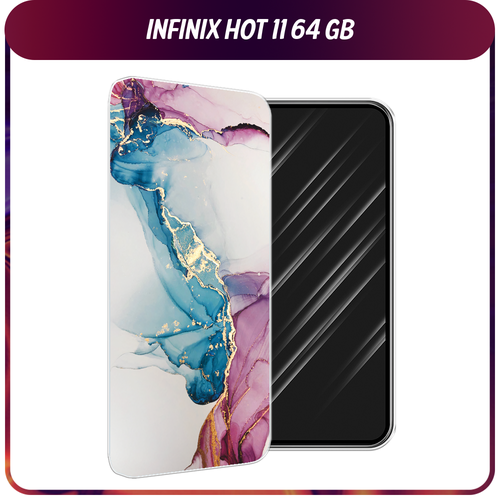 Силиконовый чехол на Infinix HOT 11 Helio G70 64 GB / Инфиникс Хот 11 Helio G70 64 GB Розовые разводы рисунок силиконовый чехол любопытный совенок на infinix hot 11 helio g70 64 gb инфиникс хот 11 helio g70 64 gb