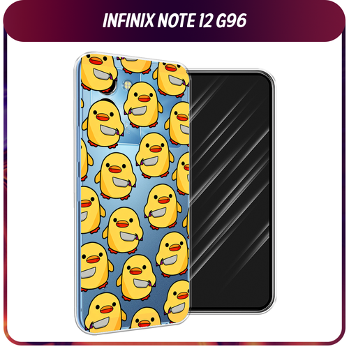 Силиконовый чехол на Infinix Note 12 G96 / Инфиникс Ноут 12 G96 Утка с ножом, прозрачный силиконовый чехол на infinix note 12 g96 инфиникс ноут 12 g96 изумрудная змея