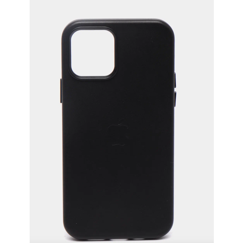 Чехол-накладка кожаный Leather Case с беспроводной зарядкой MagSafe на iPhone 14 Pro Max - Черный пластиковая накладка leather case magsafe для iphone 14 pro черный