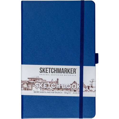 Sketchmarker 2314803SM Блокнот для зарисовок sketchmarker, 140 г/м2, 13*21 см, 80 л, твердая обложка, королевский синий вафельни пшеничные королевский хлеб сладкие 80 г