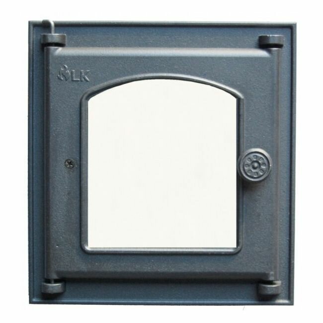 Дверца топочная для печи чугунная со стеклом LK 361