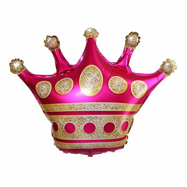 Шар фольгированный 24"Корона", цвет розовый