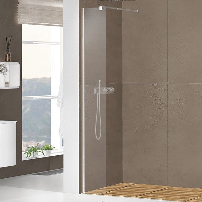 фото Душевая перегородка Cezares Liberta-L-1-25-GR-Cr профиль хром, стекло графит LIBERTA-L-1-25-GR-Cr