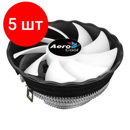 Комплект 5 штук, Кулер Aerocool Air Frost Plus 110W FRGB 3-Pin Intel 115x/775/1200/1700 вентилятор для корпуса aerocool frost 12 pwm frgb 4p