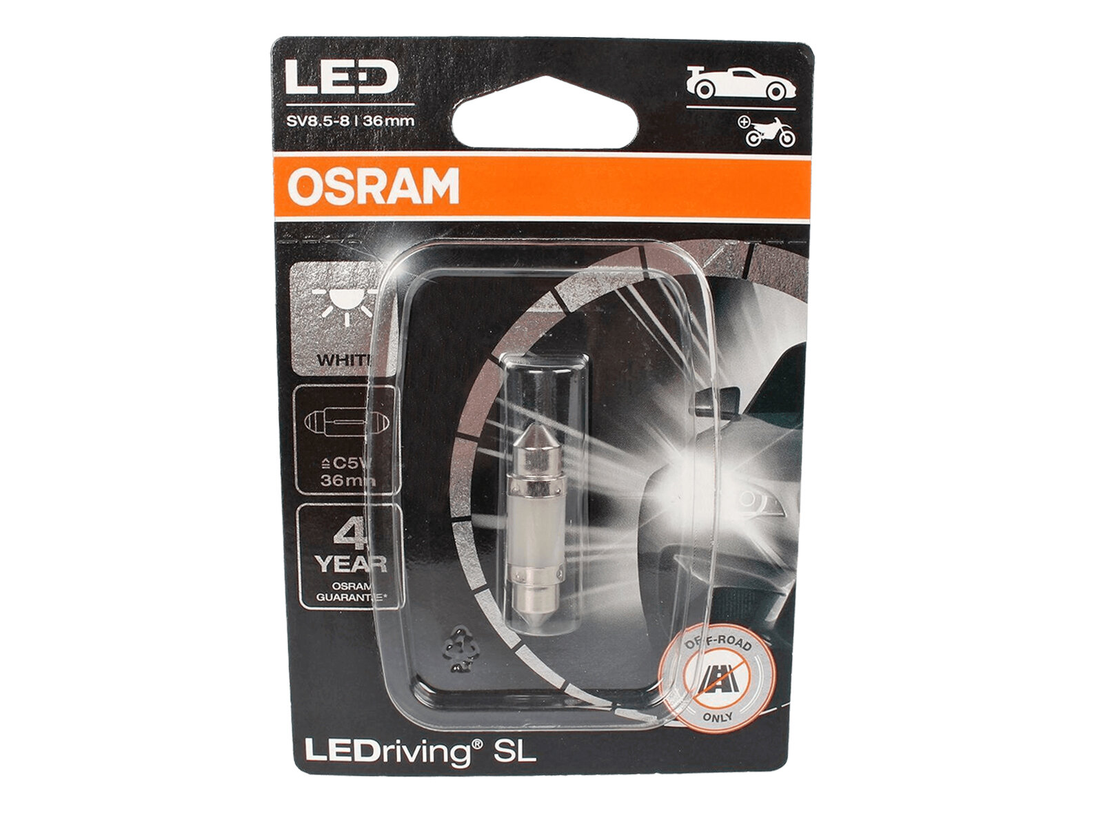 Лампа 12V 0.6W OSRAM 6418DWP-01B SV8.5-8