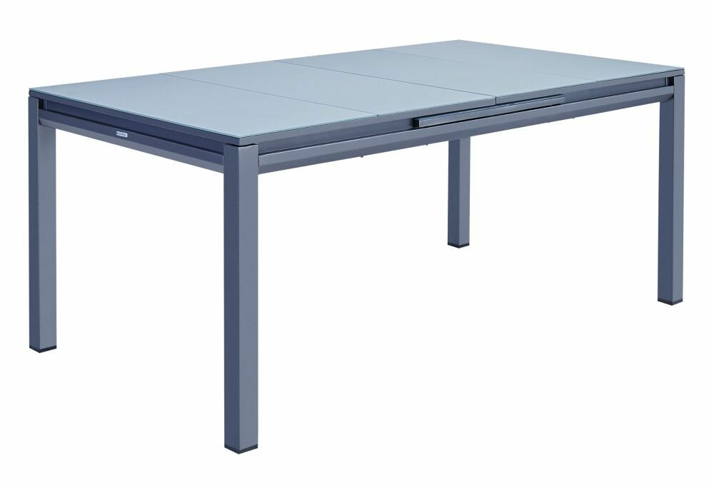 Садовый стол раздвижной 180/240x100x76 см, алюминий/стекло, цвет антрацит