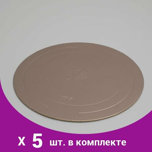 Подложка усиленная, золото - кофе, 26 см, 3,2 мм (5 шт)