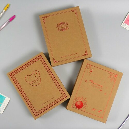 Фотоальбом на 200 фото 10х15 см Крафт микс 55х208х265 см 2073₽