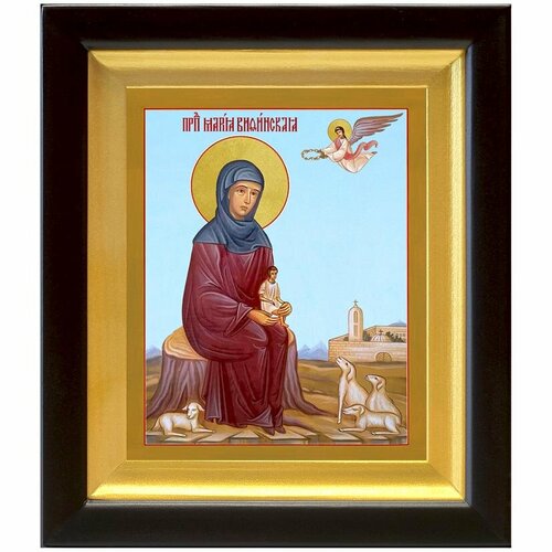 преподобная мария вифинская икона на доске 14 5 16 5 см Преподобная Мария Вифинская, икона в деревянном киоте 14,5*16,5 см