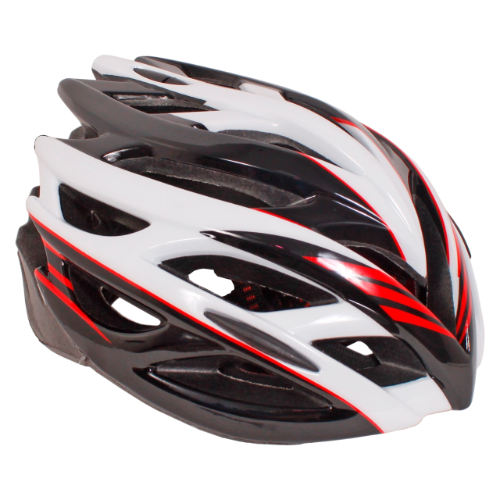 Шлем велосипедный защитный STELS FSD-HL008 (in-mold) L (54-61 см) красно-чёрно-белый