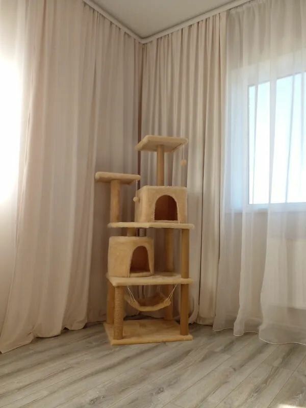 Игровой комплекс для кошек с домиком ZURAY. 75x51x160 - фотография № 4