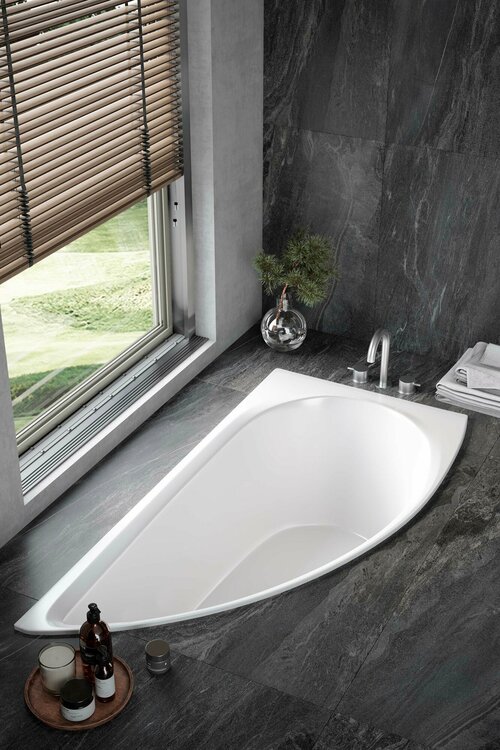 Акриловая ванна на каркасе Trende Komfort 150х75 левая, акрил, TRE13-15075L
