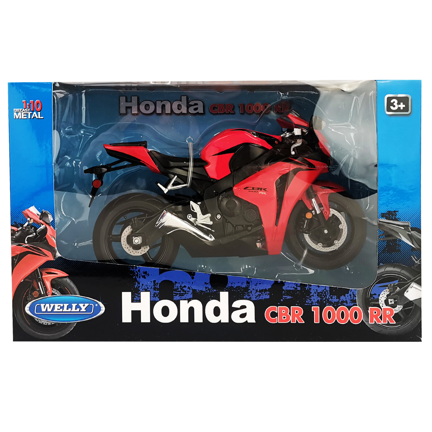 Мотоцикл Welly 1:10 Honda CBR 1000 RR 2009 красный - фото №8