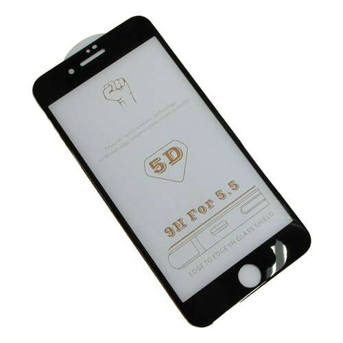 Защитное стекло с рамкой 3D олеофобное покрытие для iPhone 7 Plus8 Plus Черное 292₽