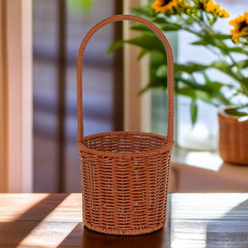 Корзина пластиковая плетеная для хранения и подарков